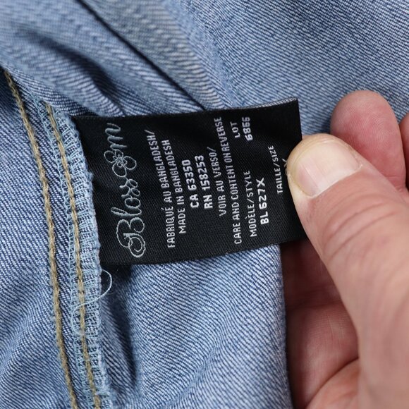 Blossom Women's Jean Denim Jacket Casual Button Down Stretch Stone Wash Size 2X - Picture 5 of 15